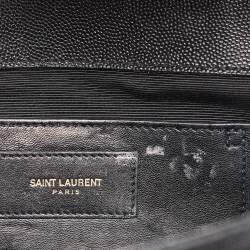 Pre Owned Saint Laurent Black Leather Kate Monogram Clutch