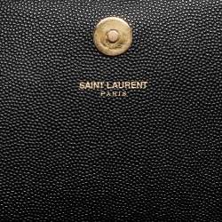 Pre Owned Saint Laurent Black Leather Kate Monogram Clutch