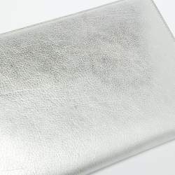Saint Laurent Silver Star Leather Zip Pouch 