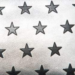 Saint Laurent Silver Star Leather Zip Pouch 