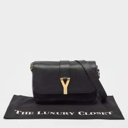 Saint Laurent Black Leather Ligne Y Crossbody Bag