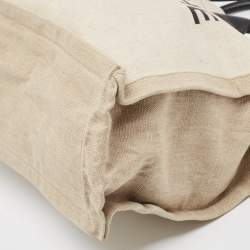 Saint Laurent Off White/Beige Canvas and Leather Rive Gauche Tote