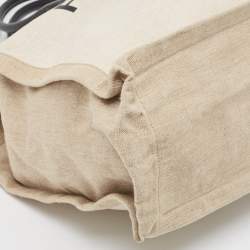 Saint Laurent Off White/Beige Canvas and Leather Rive Gauche Tote