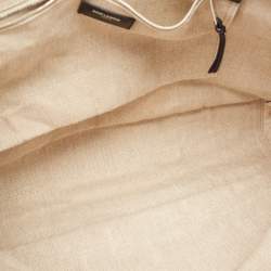 Saint Laurent Off White/Beige Canvas and Leather Rive Gauche Tote