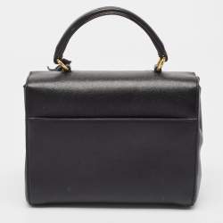 Pre Owned Saint Laurent Black Leather Small Moujik Top Handle Bag