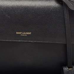 Pre Owned Saint Laurent Black Leather Small Moujik Top Handle Bag