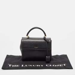 Pre Owned Saint Laurent Black Leather Small Moujik Top Handle Bag