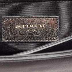 Pre Owned Saint Laurent Black Leather Small Moujik Top Handle Bag