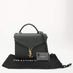 Saint Laurent Green Leather Cassandra Top Handle Bag