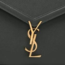 Saint Laurent Green Leather Cassandra Top Handle Bag