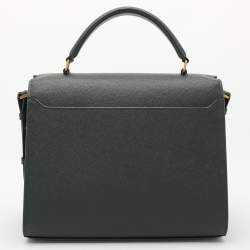 Saint Laurent Green Leather Cassandra Top Handle Bag