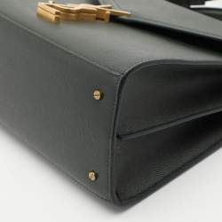 Saint Laurent Green Leather Cassandra Top Handle Bag