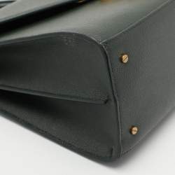 Saint Laurent Green Leather Cassandra Top Handle Bag