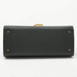 Saint Laurent Green Leather Cassandra Top Handle Bag