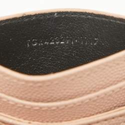 Saint Laurent Pink Matelassé Leather Monogram Card Holder