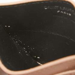 Saint Laurent Pink Matelassé Leather Monogram Card Holder