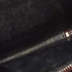 Saint Laurent Burgundy Leather Monogram Zip Around Wallet