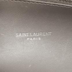 Saint Laurent Grey Croc Embossed Leather Small Classic Sac De Jour Tote