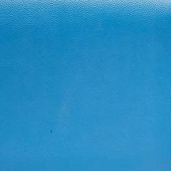 Pre Owned Saint Laurent Light Blue Leather Monogram Kate Clutch