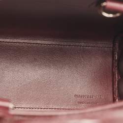 Pre Owned Saint Laurent Burgundy Croc Embossed Leather Nano Classic Sac De Jour Tote