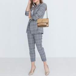 Pre Owned Saint Laurent Beige Matelassé Leather Baby Niki Chain Shoulder Bag