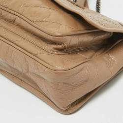 Pre Owned Saint Laurent Beige Matelassé Leather Baby Niki Chain Shoulder Bag