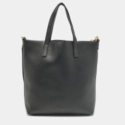 مملوكة مسبقًا Saint Laurent Black Leather Toy Shopper Tote