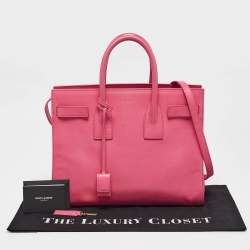 Saint Laurent Pink Leather Small Classic Sac De Jour Tote