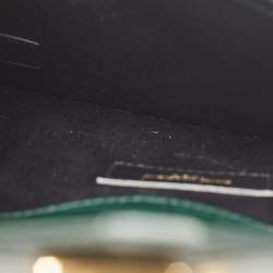 Saint Laurent Green Croc Embossed Leather Uptown Pouch