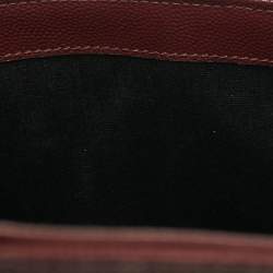 Saint Laurent Burgundy Matelassé Leather Monogram Envelope Wristlet Clutch