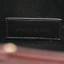 Saint Laurent Burgundy Matelassé Leather Monogram Envelope Wristlet Clutch