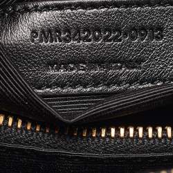 Pre Owned Saint Laurent Black Chevron Leather Cassandre Chain Tote