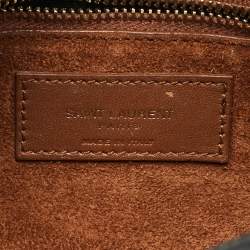 Saint Laurent Black Croc Embossed Leather LE 5 À 7 Hobo