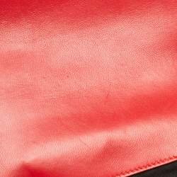 Pre Owned Saint Laurent Red Matelassé Leather Bubble Flap Crossbody Bag