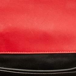 Pre Owned Saint Laurent Red Matelassé Leather Bubble Flap Crossbody Bag