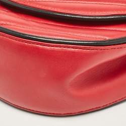 Pre Owned Saint Laurent Red Matelassé Leather Bubble Flap Crossbody Bag