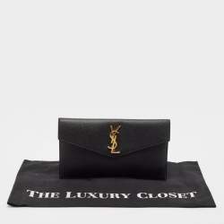 Pre Owned Saint Laurent Black Leather Uptown Pouch