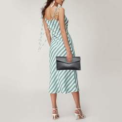 Pre Owned Saint Laurent Black Leather Uptown Pouch