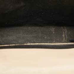 Pre Owned Saint Laurent Beige Chevron Leather Large Monogram Envelope Shoulder Bag