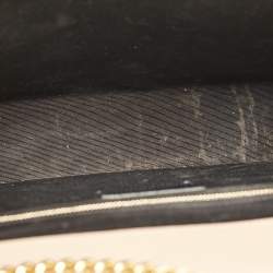 Pre Owned Saint Laurent Beige Chevron Leather Large Monogram Envelope Shoulder Bag