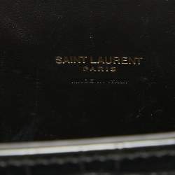 Saint Laurent Black Croc Embossed Leather Nano Classic Sac De Jour Tote