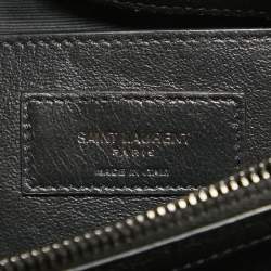 Saint Laurent Black Matelassé Leather Medium College Top Handle Bag