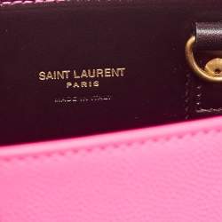 Pre Owned Saint Laurent Neon Pink Leather Nano Classic Sac De Jour Tote
