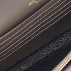 Saint Laurent Grey Matelassé Leather Envelope Chain Clutch