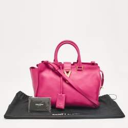 Saint Laurent Magenta Leather Small Ligne Y Cabas Chyc Tote