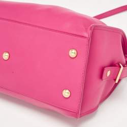 Saint Laurent Magenta Leather Small Ligne Y Cabas Chyc Tote