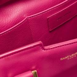 Saint Laurent Magenta Leather Small Ligne Y Cabas Chyc Tote