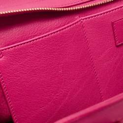 Saint Laurent Magenta Leather Small Ligne Y Cabas Chyc Tote