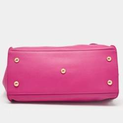 Saint Laurent Magenta Leather Small Ligne Y Cabas Chyc Tote