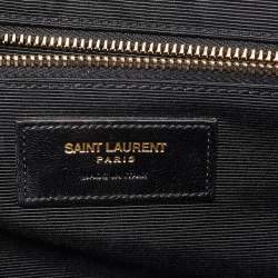 Pre Owned Saint Laurent Green Matelasse Leather Large Monogram Envelope Shoulder Bag